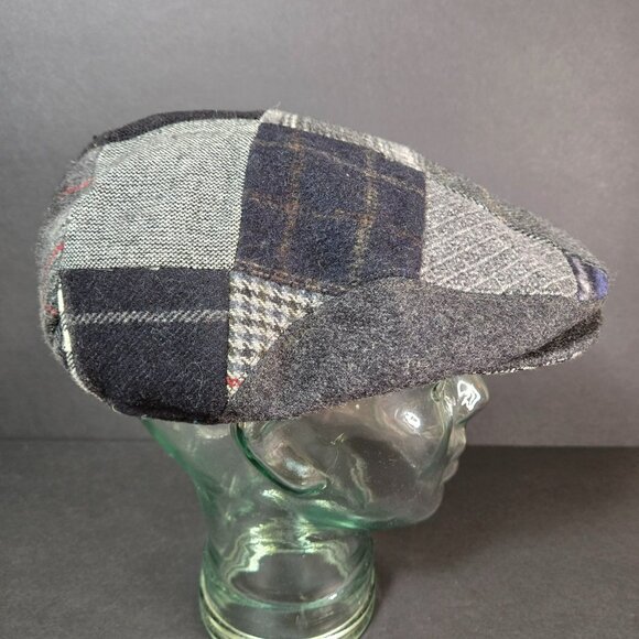 Brooks Brothers Wool Blend Patchwork Mens LG Newsboy Cap Hat Gray Made In Italy - Picture 2 of 10